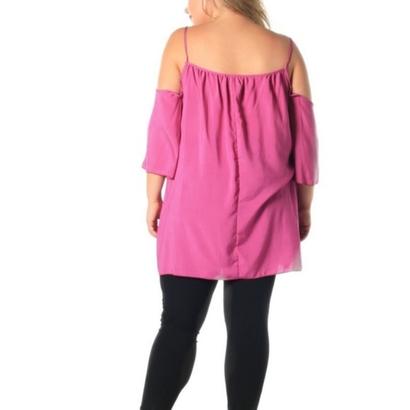 Charming Lilac Cold Shoulder Plus Size Top - Picture 4 of 6